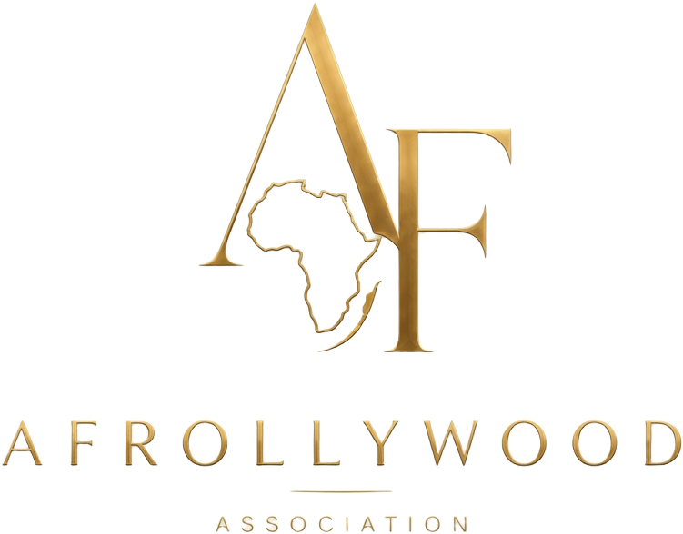 Monogramme doré AF, emblème de la marque Afrollywood