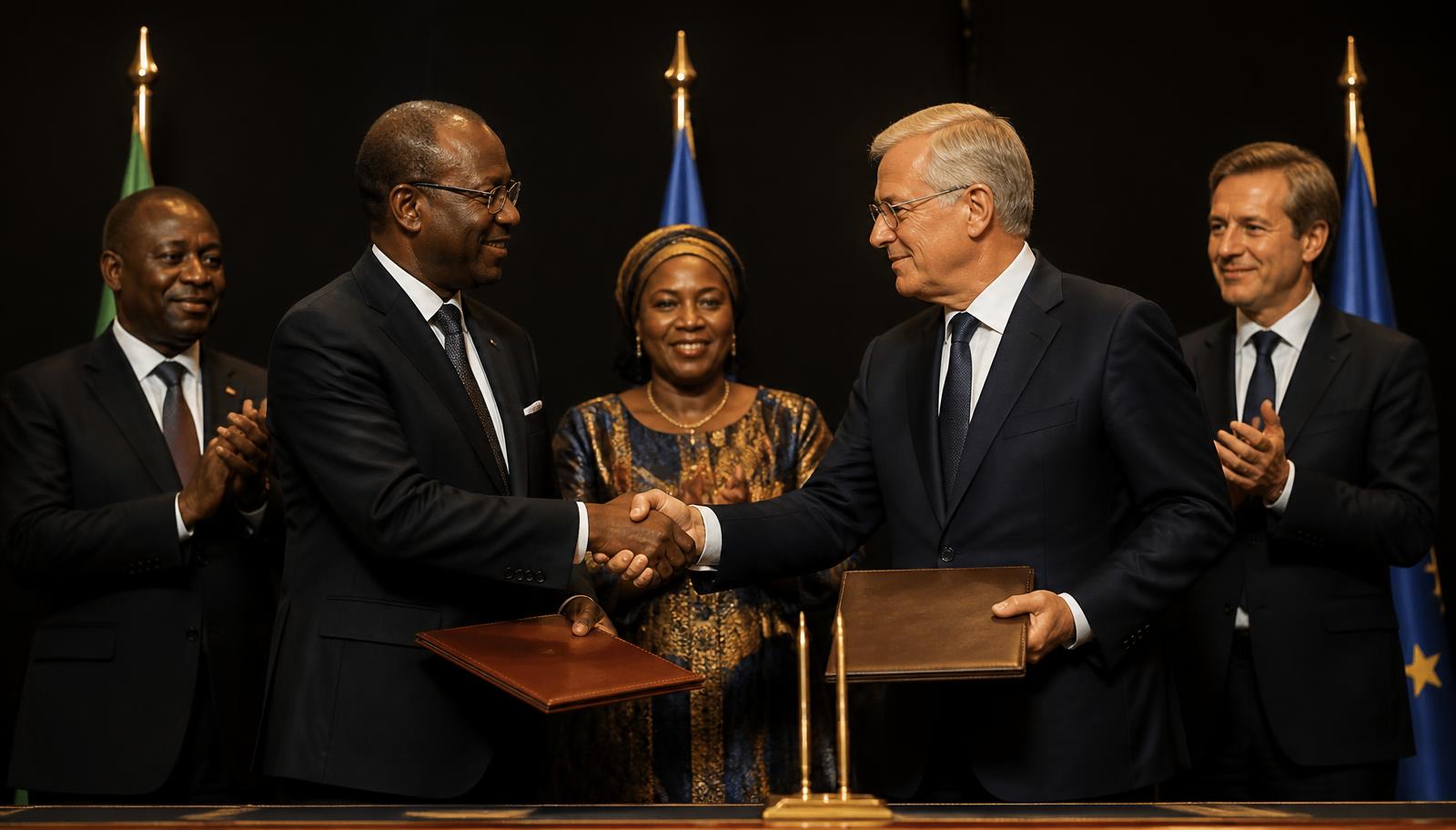 Signature d'un accord de coopération culturelle entre représentants d'États